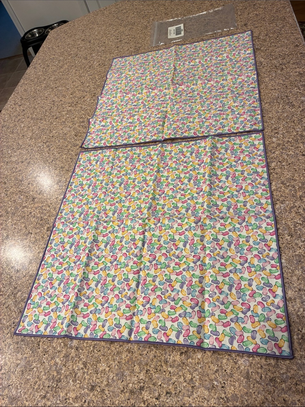Longaberger Purple Jellybean Print Fabric Napkins - Set of 2 - Picture 8 of 17